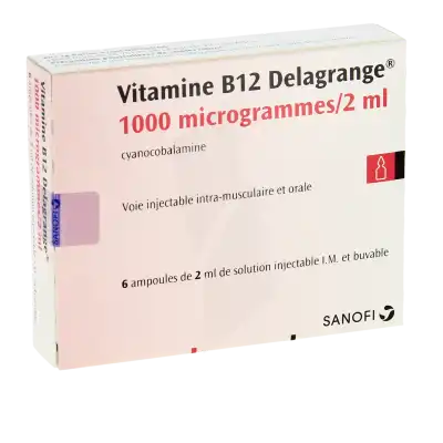 Vitamine B12 Delagrange 1000 µg/2 Ml, Solution Injectable (im) Et Buvable à SAINT-GEORGES-SUR-BAULCHE