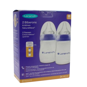 Natural Wave 2 Biberons Et Tétines - 1 Mois Et + 160 Ml