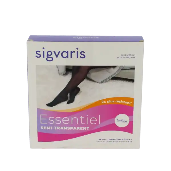 Sigvaris Essentiel Semi-transparent Bas Auto-fixants Po Femme Classe 2 Dune Small Normal