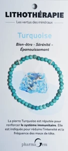 Bracelet De Lithothérapie En Turquoise 4 Mm