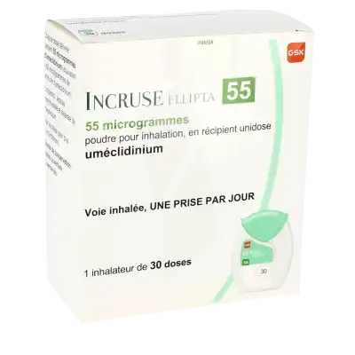 INCRUSE ELLIPTA 55 microgrammes, poudre pour inhalation en récipient unidose