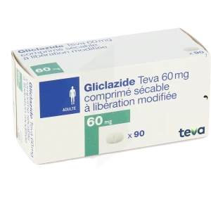 Gliclazide Teva 60 Mg, Comprimé Sécable à Libération Modifiée