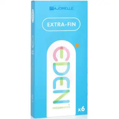 Eden Gen Préservatif Extra Fin Latex Lubrifié B/6 à LA-RIVIERE-DE-CORPS