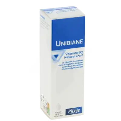 Pileje Unibiane Vitamine K2 Ménaquinone-7 Solution Buvable Flacon Compte-goutte 20ml à Le havre