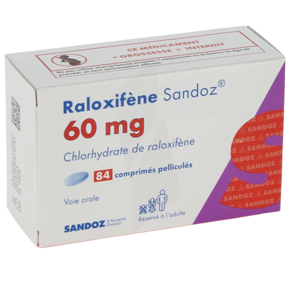 Raloxifene Sandoz 60 Mg, Comprimé Pelliculé