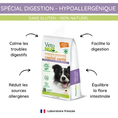 Vétonut Croquettes pour chien « spécial digestion hypoallergénique » Carton