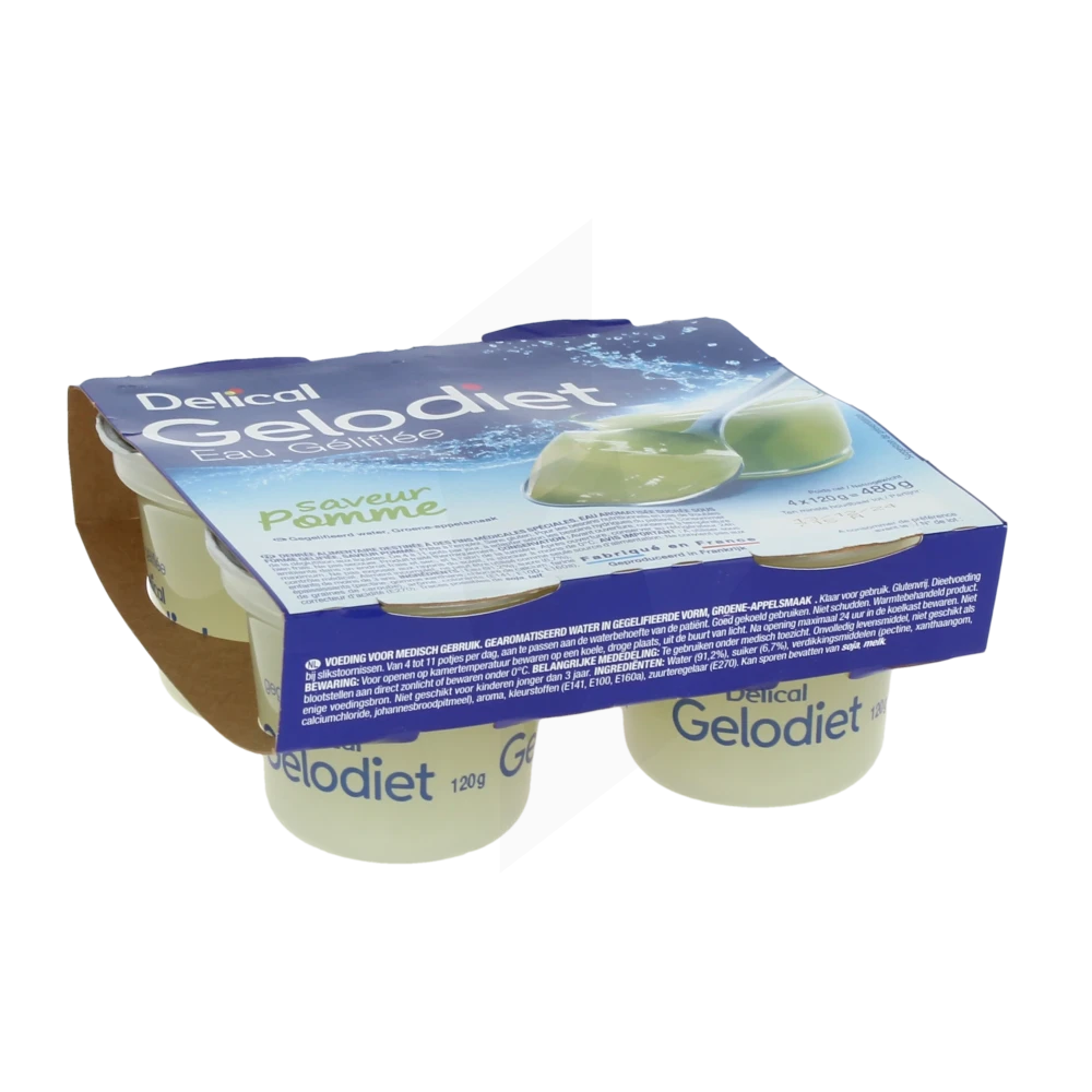 Gelodiet Eau Gélifiée Pomme Verte 4pots/120g