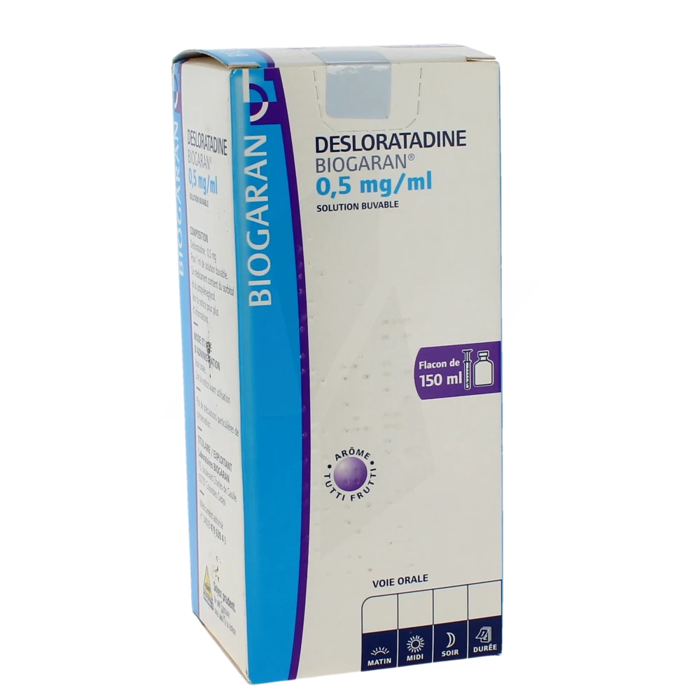 Desloratadine Biogaran 0,5 Mg/ml, Solution Buvable