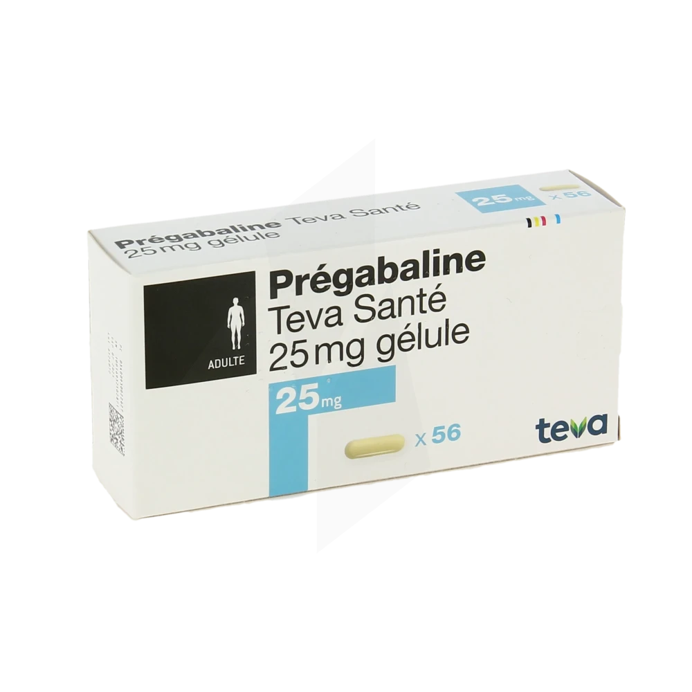 Pregabaline Teva Sante 25 Mg, Gélule