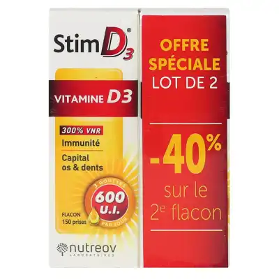 Nutreov Stim D3 Vitamine D3 Solution Buvable 2fl Compte-gouttes/20ml à VOGÜÉ