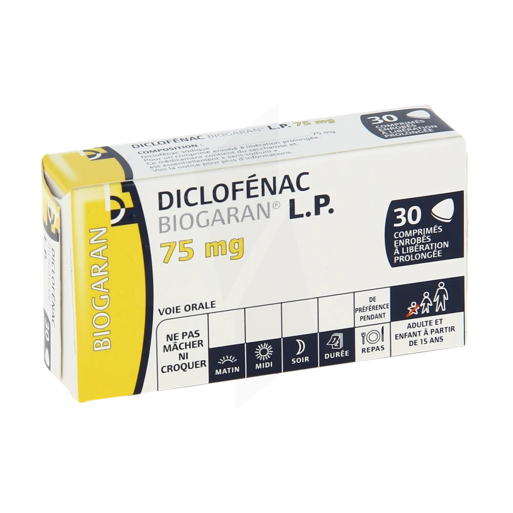 Diclofenac Biogaran Lp 75 Mg, Comprimé Enrobé à Libération Prolongée