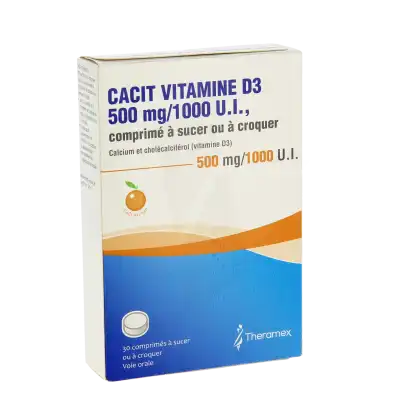 Cacit Vitamine D3 500 Mg/1000 U.i., Comprimé à Sucer Ou à Croquer à Bordeaux