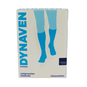 Sigvaris Dynaven Semi-opaque Fin Chaussette Pied Ouvert Classe 2 Homme Noir Normal M