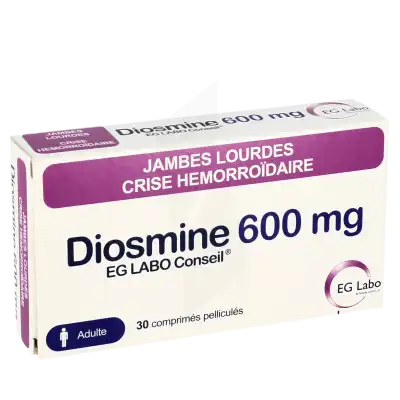 DIOSMINE EG 600 mg, comprimé pelliculé