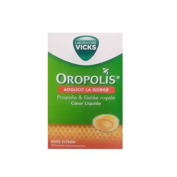 Vicks Oropolis Pastilles à Sucer Coeur Liquide Gelée Royale B/16