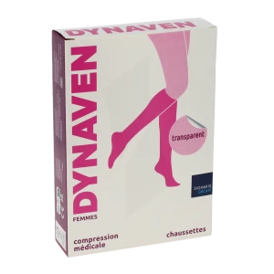 Sigvaris Dynaven Transparent Chaussette Classe 2 Femme Beige Clair Long Xl