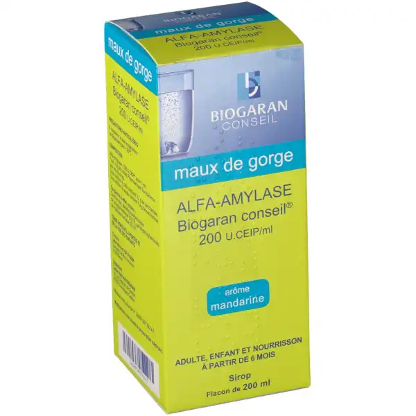 Alfa-amylase Biogaran Conseil 200 U.ceip/ml, Sirop
