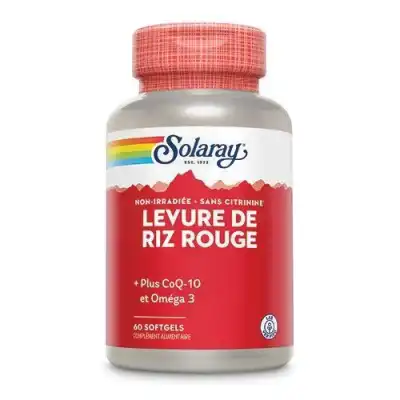 Solaray Levure de Riz Rouge + CoQ10 + Oméga 3 Gélules B/60