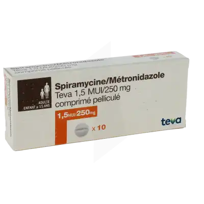 Spiramycine/metronidazole Teva 1,5 M.u.i./250 Mg, Comprimé Pelliculé à Clermont-Ferrand