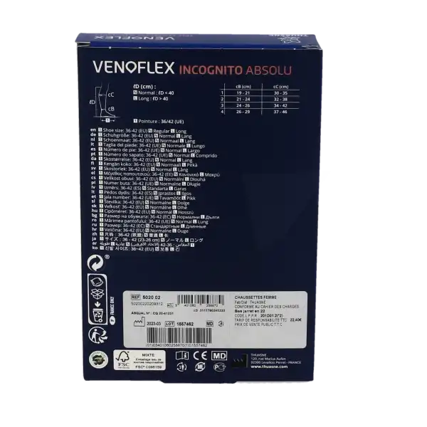 Venoflex Kokoon Absolu 2 Chaussette Mollet- Femme Beige Naturel Taille 0n