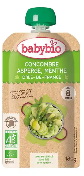 Babybio Gourde Légumes Concombre Asperge Menthe