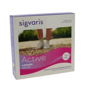 Sigvaris Active Loisirs Chaussette Classe 2 Femme Rose Pêche Normal M
