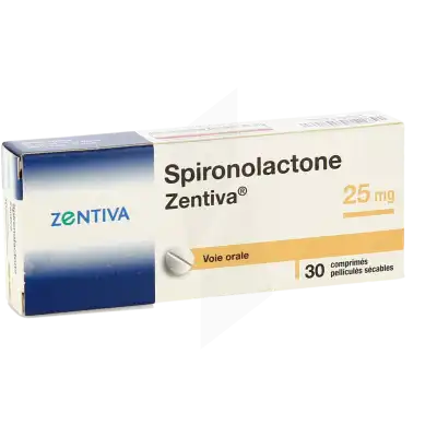 SPIRONOLACTONE ZENTIVA 25 mg, comprimé pelliculé sécable