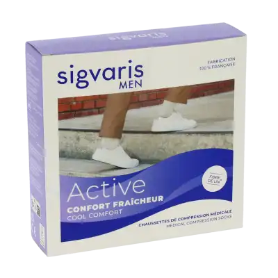 Sigvaris Active Confort FraÎcheur Chaussettes  Homme Classe 2 Écru Medium Normal à SENNECEY-LÈS-DIJON