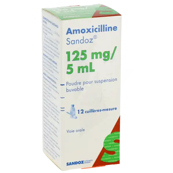 Amoxicilline Sandoz 125 Mg/5 Ml, Poudre Pour Suspension Buvable