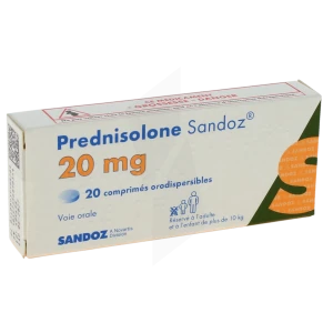 Prednisolone Sandoz 20 Mg, Comprimé Orodispersible