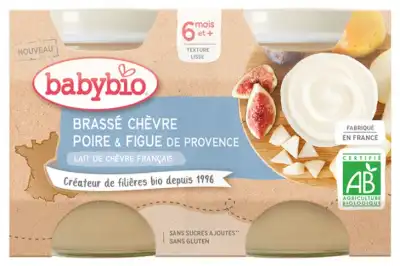 Babybio Alimentation Infantile Brassé Lait De Chèvre Poire Figue 2pots/130g à ROMORANTIN-LANTHENAY