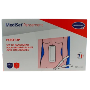 Mediset Post-op Set Pansement Grandes Plaies Avec Ote-agrafes Boîte De 3