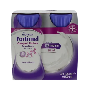 Fortimel Protein Sensation Nutriment Neutre 4 Bouteilles/125ml