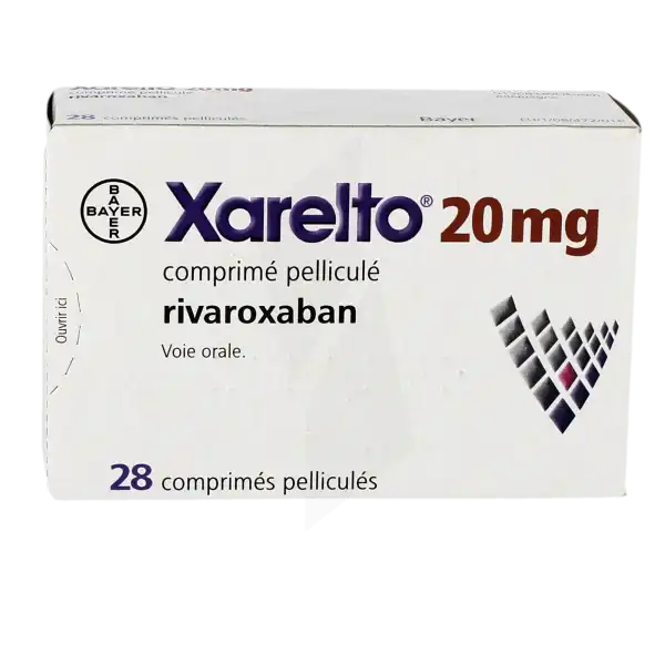 Xarelto 20 Mg, Comprimé Pelliculé