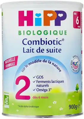 Hipp Biologique 2 Lait Suite Combiotic à Partir De 6 Mois  - 1 Boîte De 900 G à AUDENGE