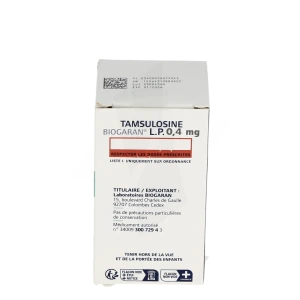 Tamsulosine Biogaran L.p. 0,4 Mg, Gélule à Libération Prolongée