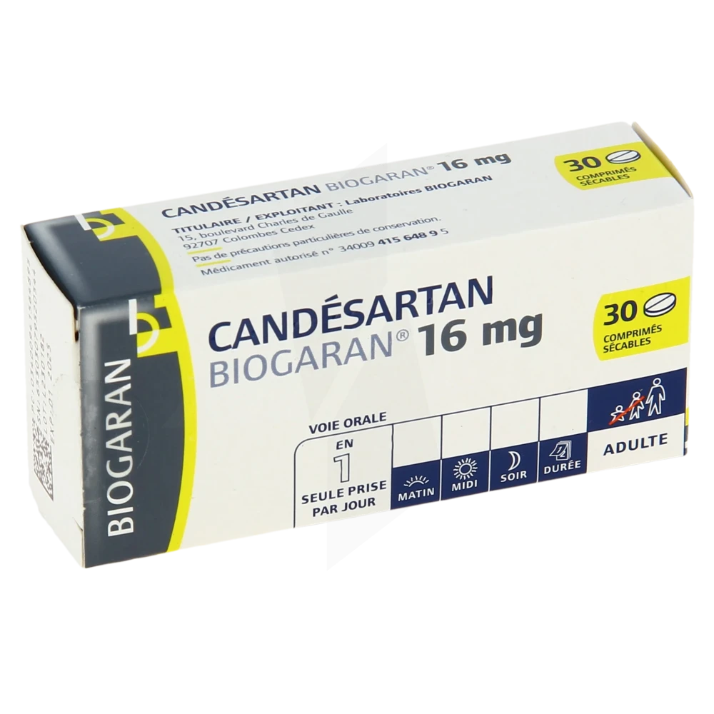 Candesartan Biogaran 16 Mg, Comprimé Sécable