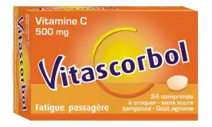 Vitascorbol Sans Sucre Tamponne 500 Mg, Comprimé à Croquer édulcoré Au Sorbitol Et à L'aspartam à CHENÔVE
