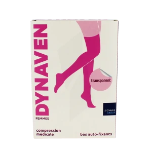Sigvaris Dynaven Transparent Bas Auto-fixants Classe 2 Femme Beige Clair Long M