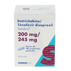 Emtricitabine/tenofovir Disoproxil Sandoz 200 Mg/245 Mg, Comprimé Pelliculé