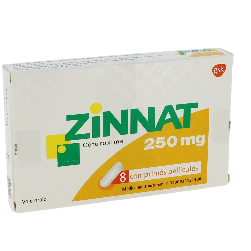 Zinnat 250 Mg, Comprimé Pelliculé