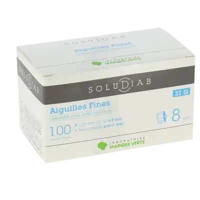 Soludiab Aiguilles Stylos Insuline 8mm Fines 31g  Bt100 à Eysines