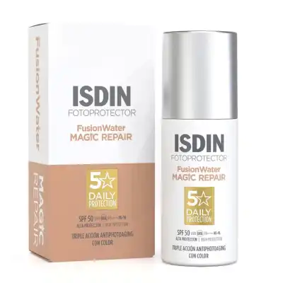 Isdin Age Repair Crème Solaire Visage Teintée Fusion Water Magic Repair Spf50 50ml à LE LAVANDOU