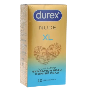 Durex Nude Préservatif Lubrifié Xl Boîte De 10