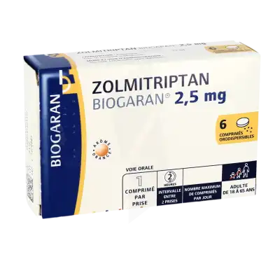 Zolmitriptan Biogaran 2,5 Mg, Comprimé Orodispersible à Nice