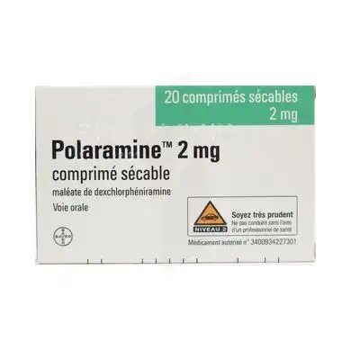 Polaramine 2 Mg Cpr Séc Plq/20 à CUISERY