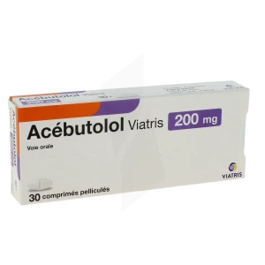 Acebutolol Viatris 200 Mg, Comprimé Pelliculé