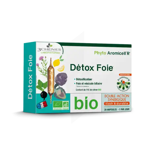 Phyto Aromicell'r Détox Foie Solution Buvable Bio 20 Ampoules /10ml