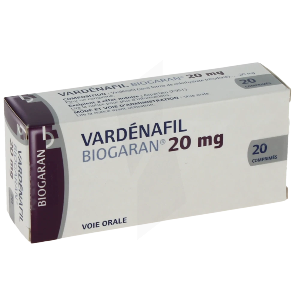 Vardenafil Biogaran 20 Mg, Comprimé