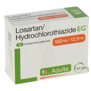 Losartan/hydrochlorothiazide Eg 100/12,5 Mg, Comprimé Pelliculé